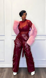 Fancy Furry Pink Cropped Jacket