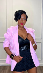 Roxanne Pink Ruffle Rose Blazer