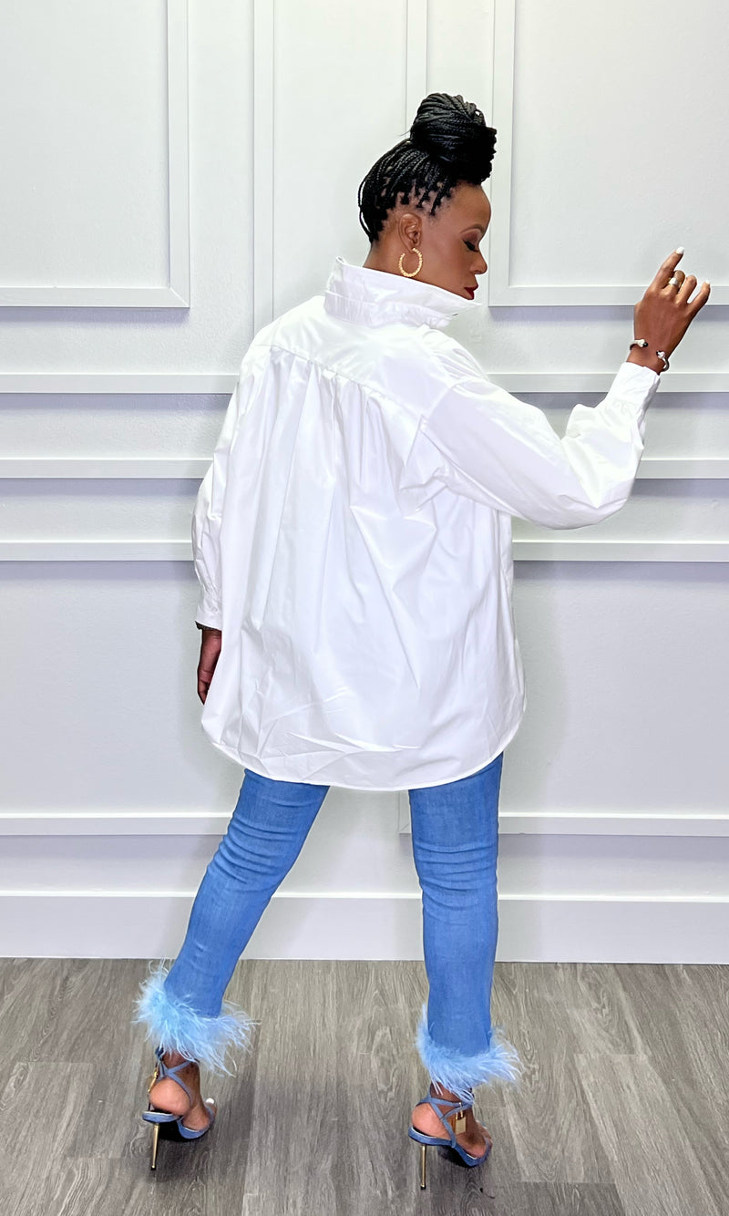 Crisp White High Low Top:FINAL SALE – Trésor Caché Boutique